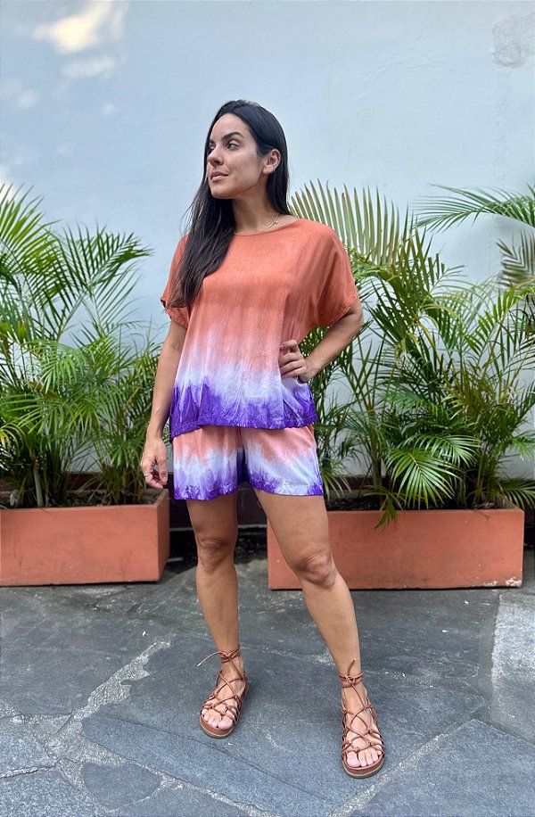 Conjunto Bege/Violeta