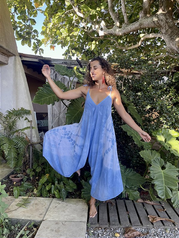 Macacão Viscose Flow Azul