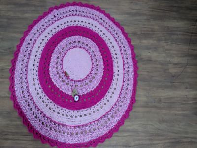 Tapete redondo rosa/azul