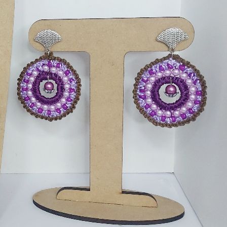 Brincos em crochê redondos