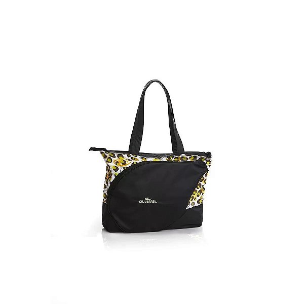 BOLSA BEACH TENNIS - Preta c/ Onça