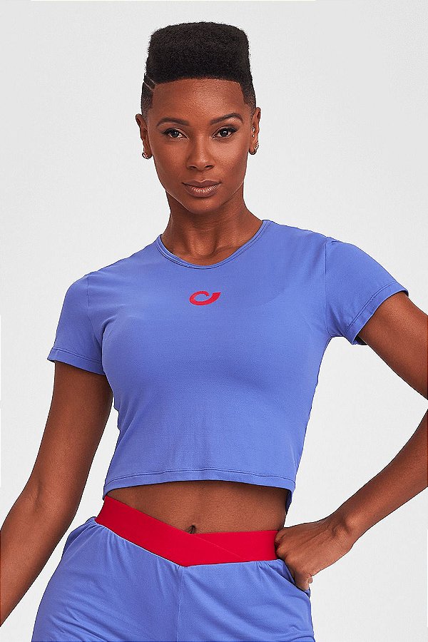 CROPPED ESPORTE LISO / AZUL PERI