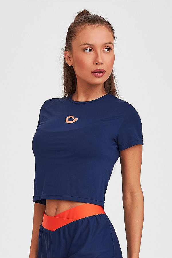 CROPPED ESPORTE LISO / AZUL MARINHO