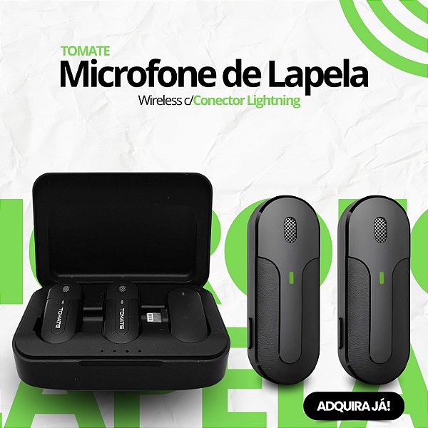 Microfone sem fio para apple e iphone, headset profissional, dispositivo de carr