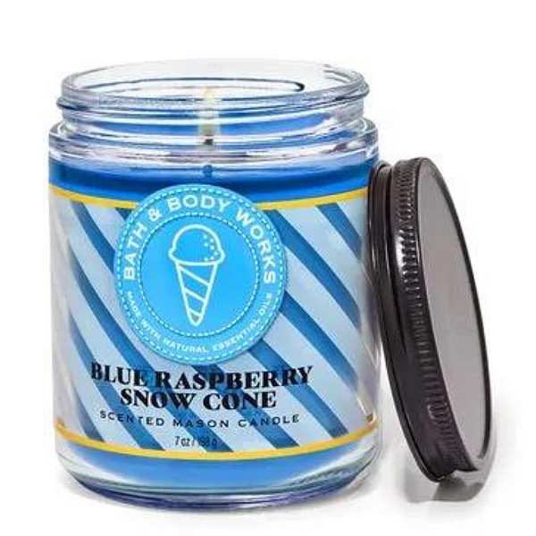 BLUE RASPBERRY SNOW CONE single wick candle Bath and Body Works