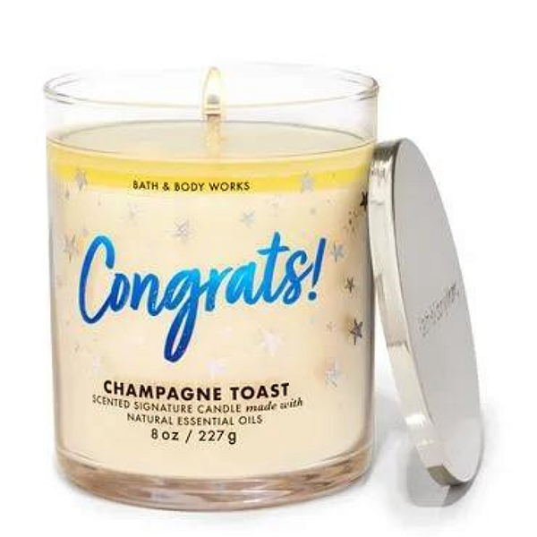 Champagne Toast Vela 1 Mecha -Congrats! | Bath and Body Works