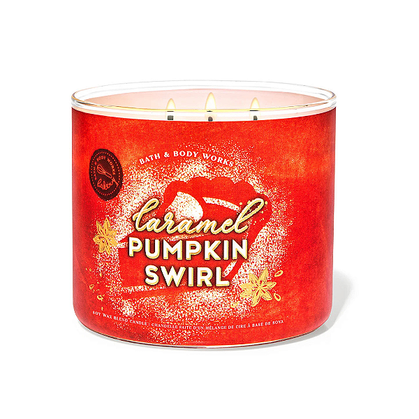 Caramel Pumpkin Swirl 3-Wick Candle - Bath and Body Works