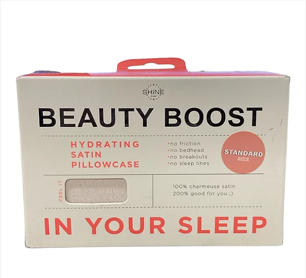 Fronha Hidratante de Cetim Shine Beauty Boost CHAMPAGNE Padrão 20 pol x 30 pol