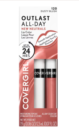 CoverGirl Outlast All Day Lip Color with Top Coat, Dusty Blush