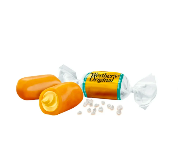 Bala Caramelos macios com creme de caramelo salgado original da Werther's 63G