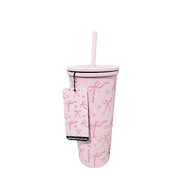 Copo HydraPeak Artisan Collection com Laço ROSA - 500ML