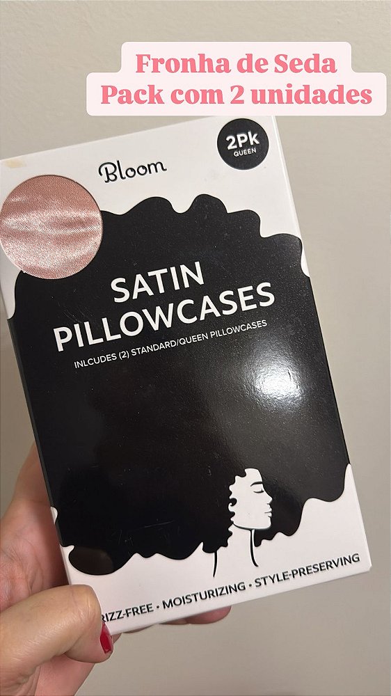 Fronhas de cetim Bloom 2 peças tamanho Queen Misty Rose