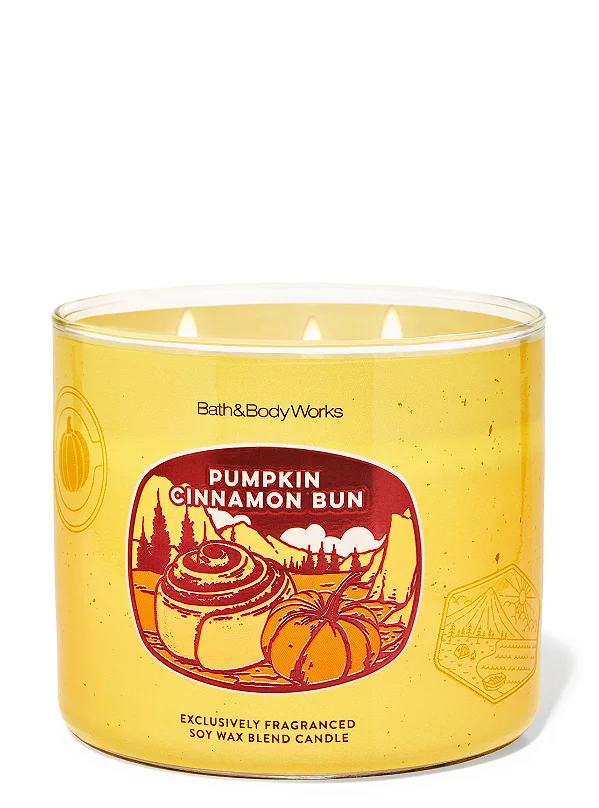 Vela 3 Pavios Pumpkin Cinnamon Bun- Bath and Body Works