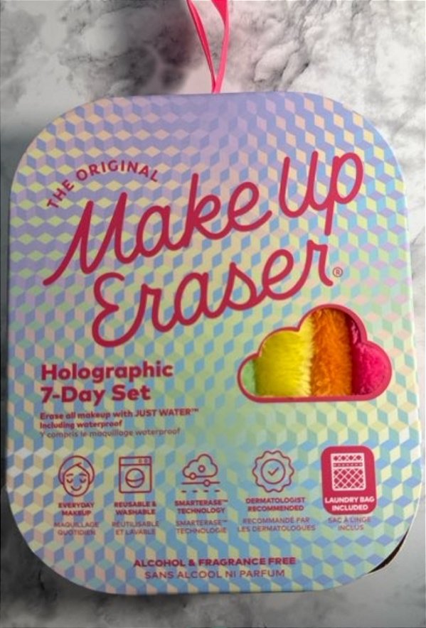 Kit Toalhas demaquilantes Make Up Eraser Holographic 7 days Set