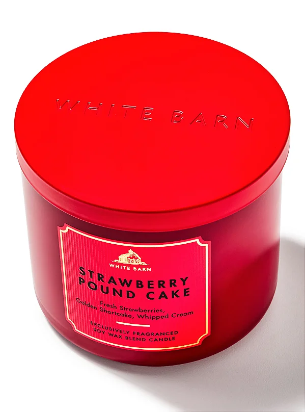 Vela 3 Pavios Strawberry Pound Cake - Bath and Body Works