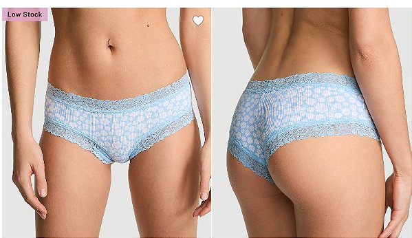 Calcinha Pink by Victória's secret com Acabamento em Renda P - COR: AZUL CLARO