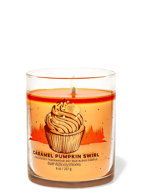 Vela 1 Pavio Caramel Pumpkin Swirl - Bath and Body Works