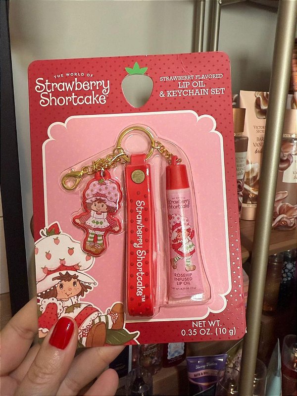 Chaveiro com Lip Oil Moranguinho