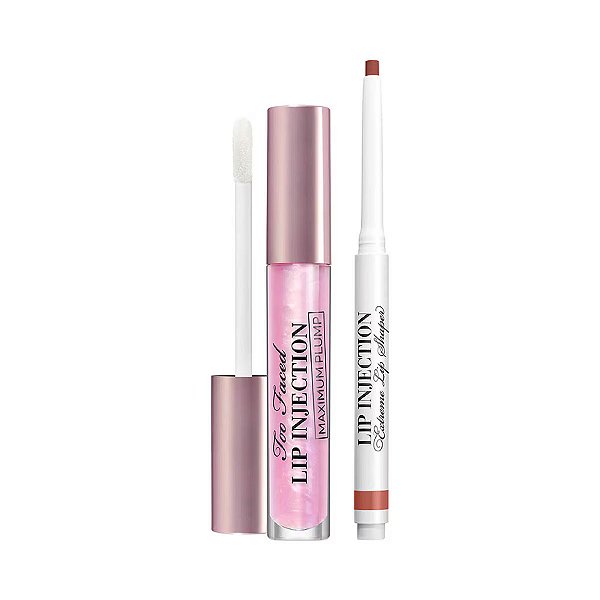 kit de lápis e gloss labial too faced lip injection