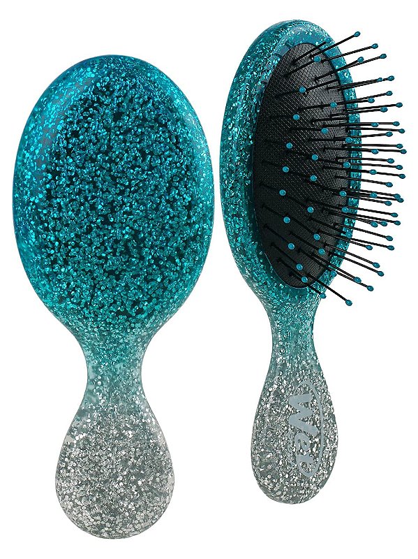 Mini escova desembaraçadora de cabelo Wet Brush, edição limitada Champagne Toast, Azul Prosecco