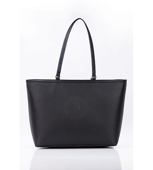 Bolsa Tote Tommy Hilfiger Couro - Azul Marinho