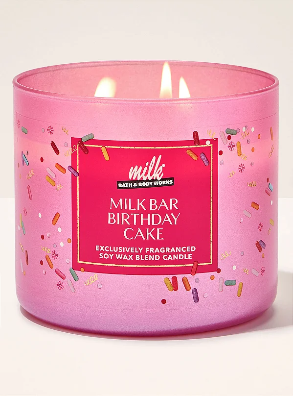 Vela 3 Pávios Milk Bar Birthday Cake - Bath and Body Works