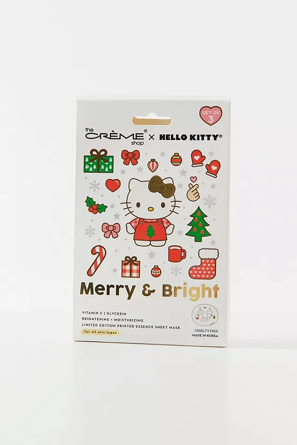 The Crème Shop X Hello Kitty Merry + Bright Conjunto de Sheet Mask Com 3.