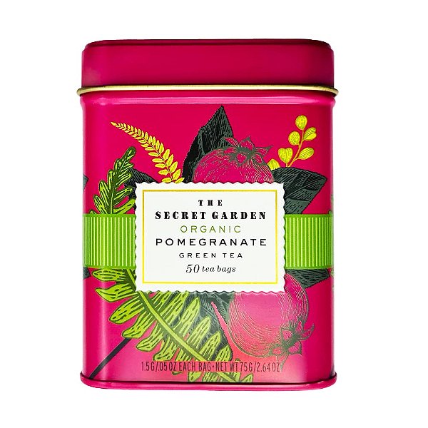 The Secret Garden Organic Pomegranate Green Tea, 50 Sachês