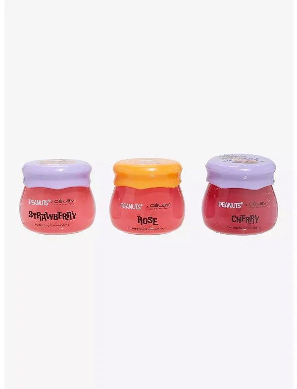 Snoopy Célavi x Peanuts Boo-Licious Lip Balm Set com 3