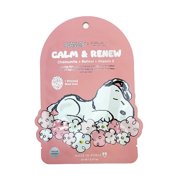 Máscara facial Snoopy para acalmar e renovar Célavi (Unidade)