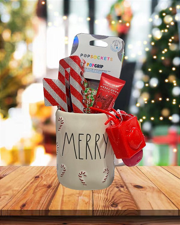 Kit Presente Burr Baskets - Merry Candy Cane