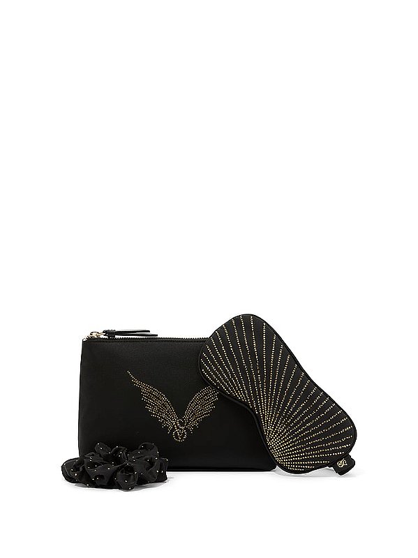 Conjunto de acessórios Victoria's Secret Backstage de 3 peças com acabamento acetinado