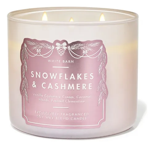 SNOWFLAKES & CASHMERE CANDLE 411G - Bath and Body works