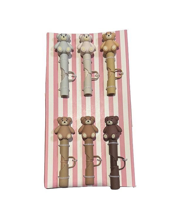 Protetor de canudo Ursinhos - Cores Variadas (Unidade)