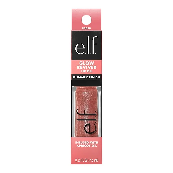 Gloss Labial com Glitter - e.l.f. Glow Reviver Lip Oil Glimmer - Princess Cut - 0.25 fl oz