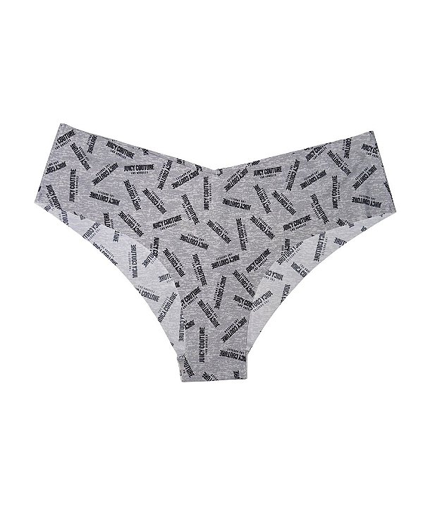 Calcinha Juicy Couture sem costura Cor Cinza Monogramada - Tam: G