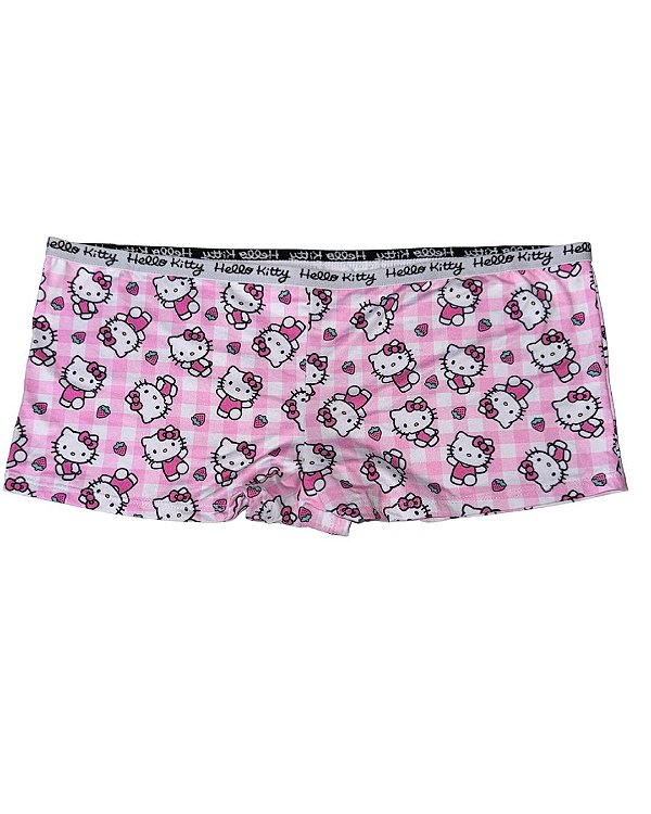 Calcinha Tipo Shorts Hello Kitty Estampada Rosa - Tam: GG