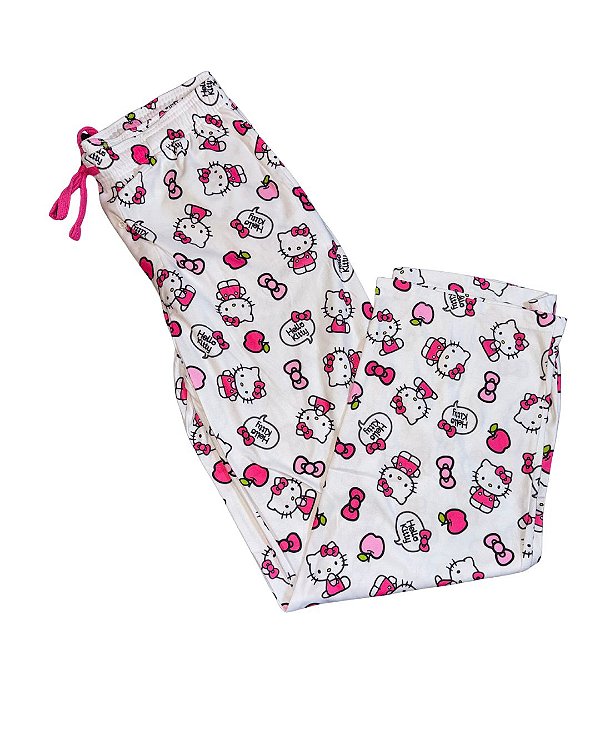 Calça de Dormir de Algodão Hello Kitty - Tam: G/GG