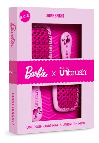 Kit Escova desembaraçadora Unbrush Barbie com 2 unidades