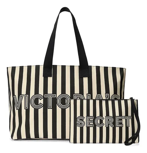 Kit Bolsa Maxi Tote Victória's Secret listrada