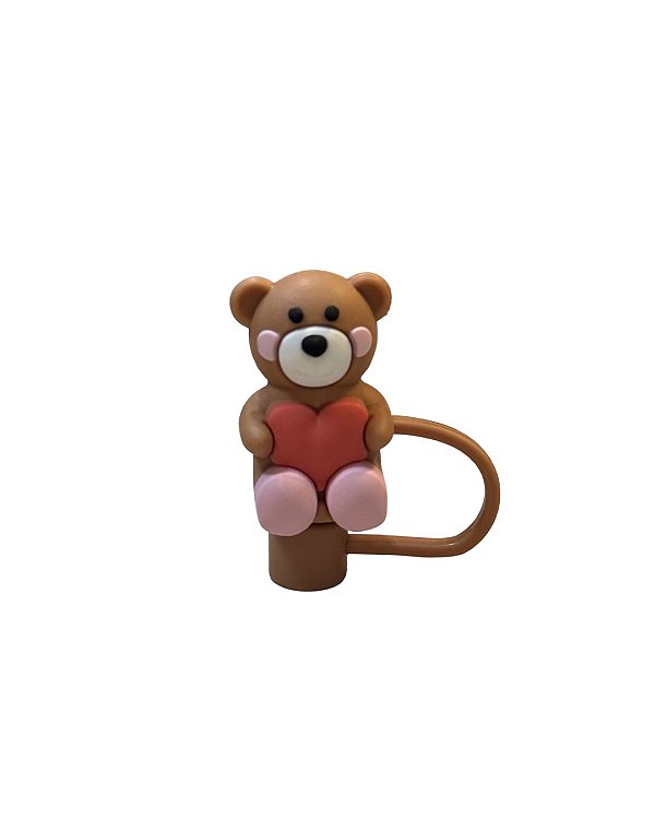 Protetor de Canudo Ursinho com Coração