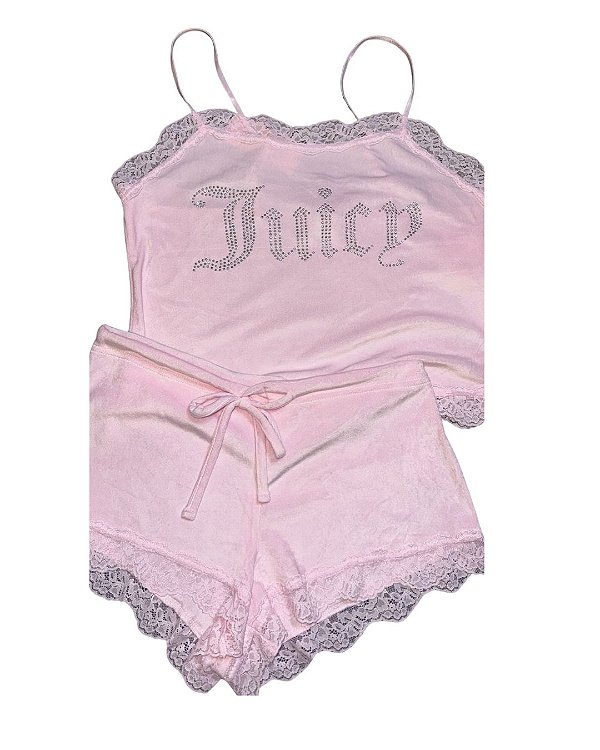 Short Doll Rendado Juicy Couture Rosa Claro