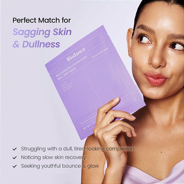 Máscara Facial Noturna de Hidrogel BIODANCE Rejuvenating Caviar PDRN Real Deep - UNIDADE