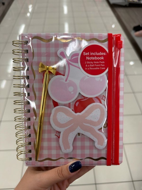 Kit Caderno Cereja + Acessórios