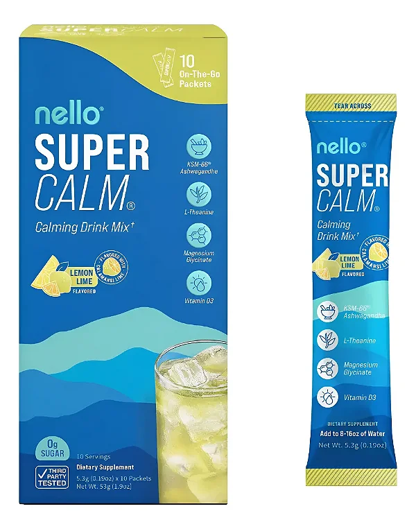 Bebida Relaxante Nello Supercalm Sem Açúcar, Unidades, Sabor Limão e Lima