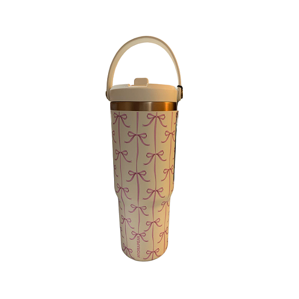 Garrafa Térmico Hydrapeak Voyager – Estampa Laços (Bows) Rosa