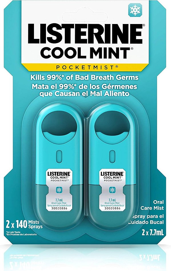 Listerine Pocketmist Cool Mint Para Carregar Na Bolsa/mochila com 2 unidades