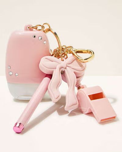 Porta Alcool Gel Chaveiro multifuncional com luz Laço - Bath and Body Works