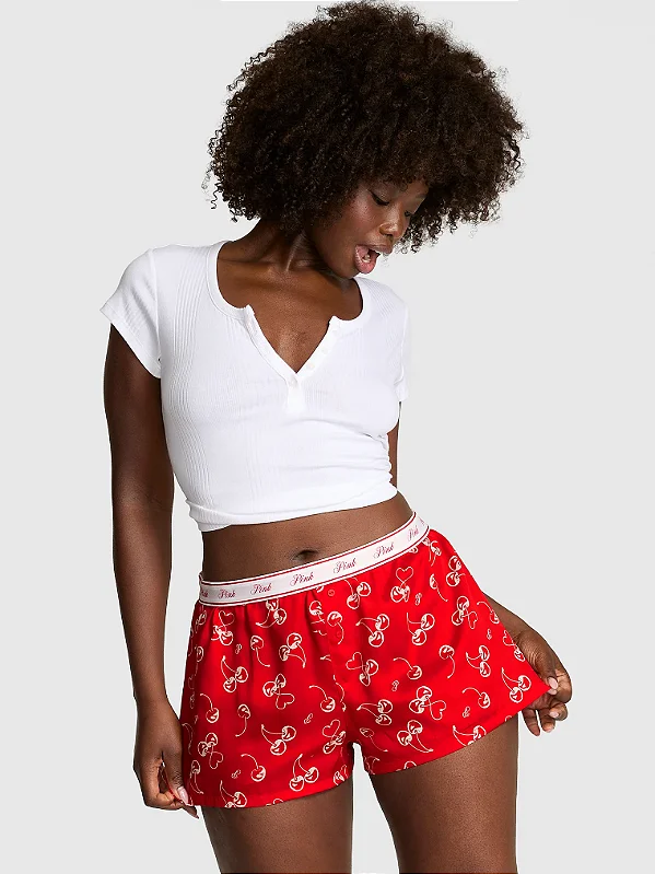 Shorts de pijama boxy de seda para dormir PINK by Victória's Secret - Tamanho:XG