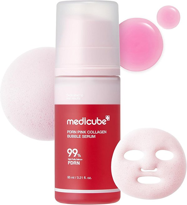 Sérum Colágeno Medicube Pdrn Rosa Efeito Bolhas Coreano 95ml